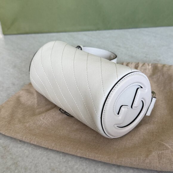 Gucci 760710 Blondie Mini Cylinder Shoulder Bag White Leather - Picture 6 of 15